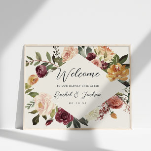 Välkomsthälsning till Rustic Bloom Watercolor Blom Poster