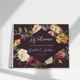 Välkomsthälsning till Rustic Bloom Watercolor Blom Poster