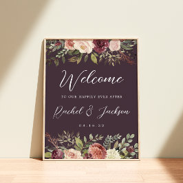 Välkomsthälsning till Rustic Bloom Watercolor Blom Poster