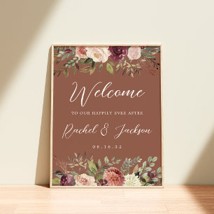 Välkomsthälsning till Rustic Bloom Watercolor Blom Poster