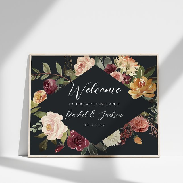 Välkomsthälsning till Rustic Bloom Watercolor Blom Poster (Skapare uppladdad)