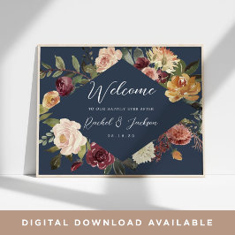 Välkomsthälsning till Rustic Bloom Watercolor Blom Poster
