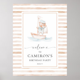 Välkomsthälsning till Sailor Bear Tan Rand Poster