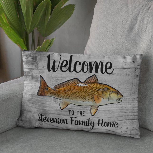 Välkomsthälsningen för kungsfiskfamiljen Namn Prydnadskudde (Skapare uppladdad)