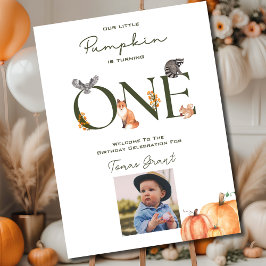Välkomsthälsningen hos vår lilla Pumpkin First Bir Poster