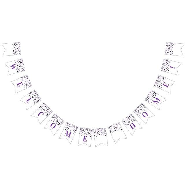 Välkomsthälsobanderollen Lila Black Confetti Vimplar (Alla)