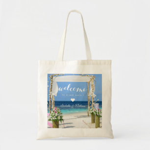 Välkomsthälsoförmån för Modern Beach Summer Bröllo Tygkasse