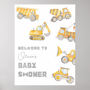Välkomsthälsord för byggbabyskor Poster