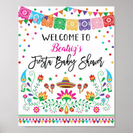 Välkomsthälsord för Cactus Fiesta Baby Shower Post Poster