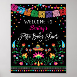 Välkomsthälsord för mexikansk fiesta Baby Shower P Poster
