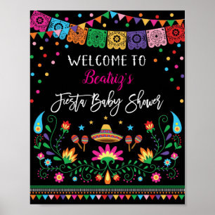 Välkomsthälsord för mexikansk fiesta Baby Shower P Poster