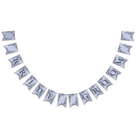 Välkomsthälsostyrd Bröllopsfest, blå Grått-deeller Vimplar