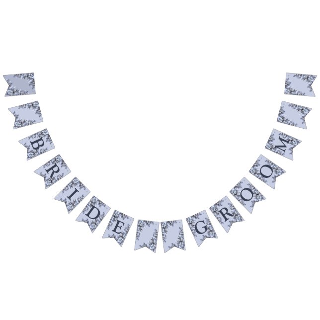 Välkomsthälsostyrd Bröllopsfest, blå Grått-deeller Vimplar (Alla)