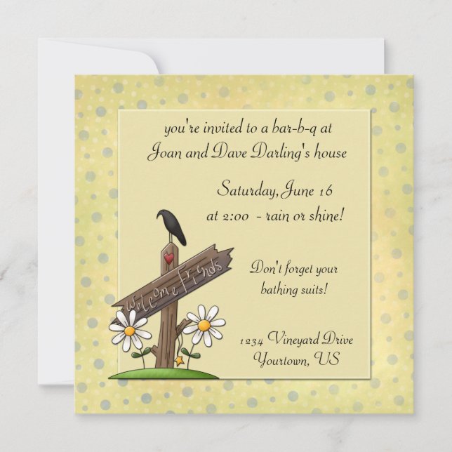 Välkomsthälsovänliga gruppinbjudningar inbjudningar (Framsida)