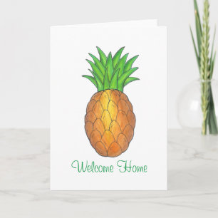 Välkomsthälsovårdande ananas-kort för hemmet inbjudan
