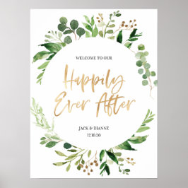 Välkomsthälssignalen i grönt Bröllop, lyckligtvis  Poster