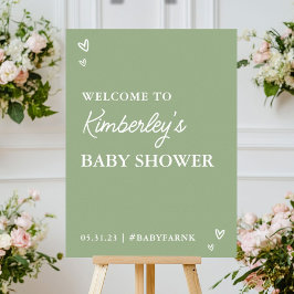 Välkomsthälsstöd för Hej Baby Shower Poster i mode