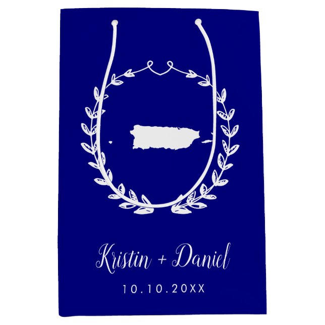 Välkomsthälssvag för den blå Puerto Rico Karta (Framsidan)