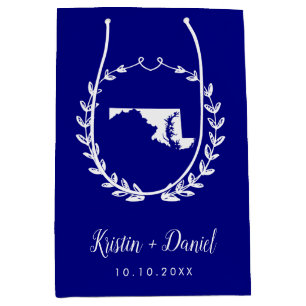 Välkomsthälssviten Navy Blue Maryland Karta Bröllo