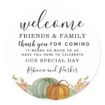 Välkomsthälstack för höstpumpen Bröllop