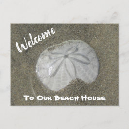 Välkomsthäst för Beach Home Sand Dollar Photo Hous Vykort