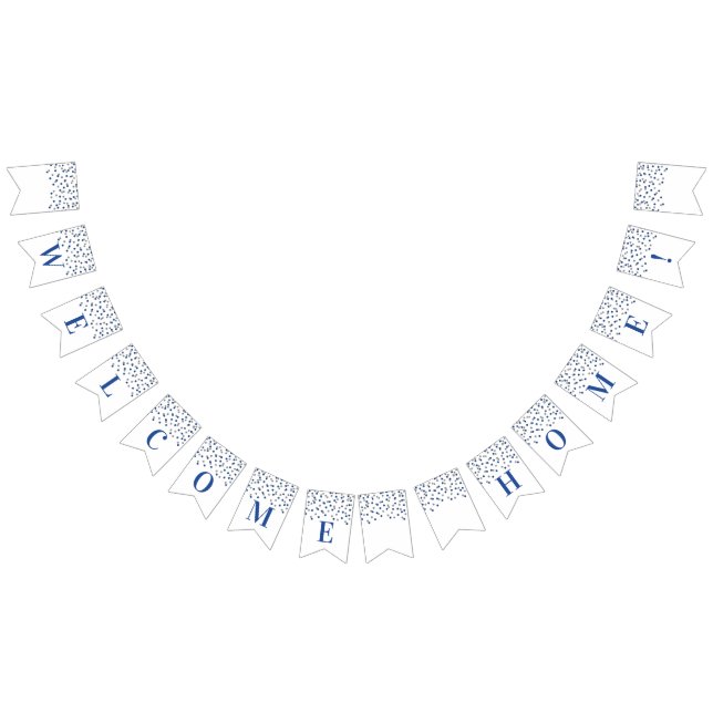 Välkomsthem Banner Blue Silver Confetti Vimplar (Alla)