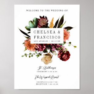Välkomstheten i Vår Blommigt Bröllop Poster