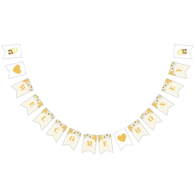 Välkomsthonung Bumblebee Babee Baby Shower Sprinkl Vimplar (Alla)