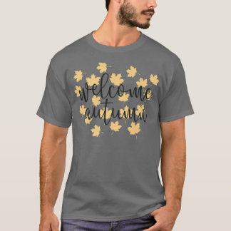 Välkomsthöstens gult löv t shirt