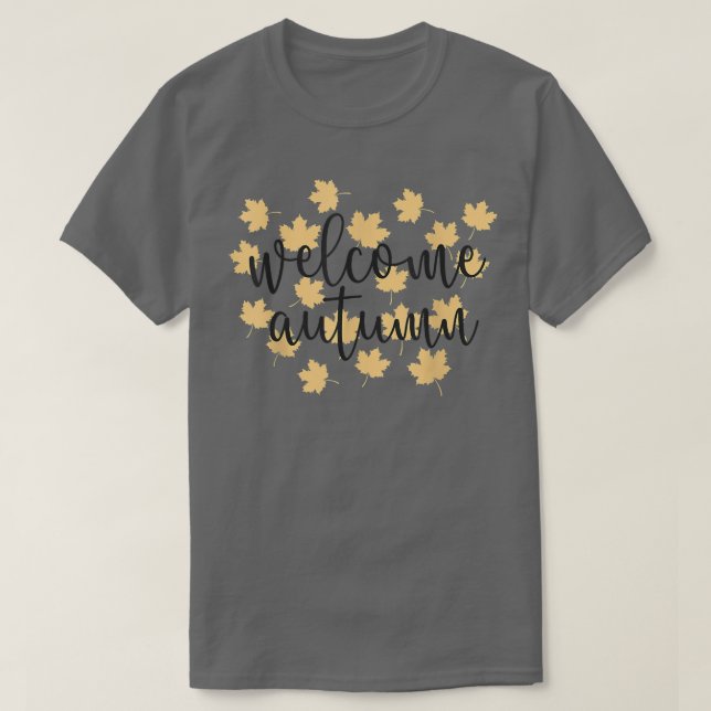 Välkomsthöstens gult löv t shirt (Design framsida)