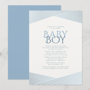 Välkomstinbjudan till Blue Rand Baby Shower Inbjudningar