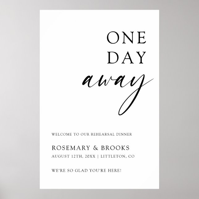 Välkomstinlägg för middag kvällen före bröllopet:  poster (Framsidan)