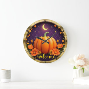 Välkomstklocka hösten: Pumpkin Moonlight Sydney Stor Klocka