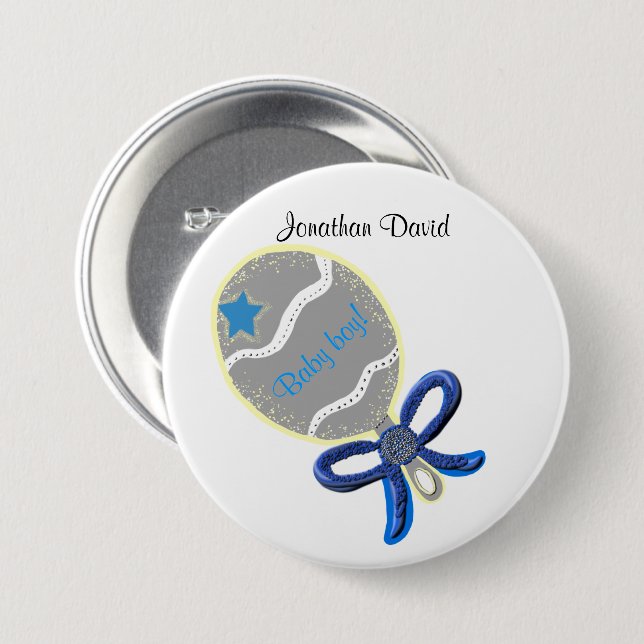 Välkomstknappen Pojke Knapp (Framsida & baksida)