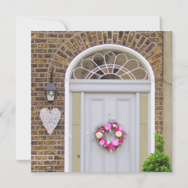 Välkomstkort för Alla hjärtans dag vid dörr Julkort (Framsida)