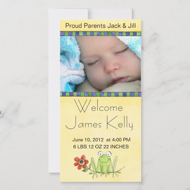 välkomstkort för baby-fotokort meddelande (Framsida)