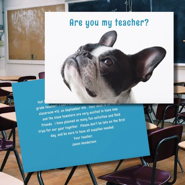 Välkomstkort för back to school Boston Terrier Inbjudningar (Skapare uppladdad)