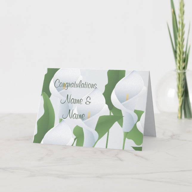 Välkomstkort för bröllop med kallaliljor kort (Framsida)