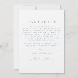 Välkomstkort för bröllop på Nantucket Inbjudningar
