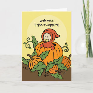 Välkomstkort för liten Pumpkin Nyfödd bebis Kort