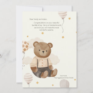 Välkomstkort för nalle Baby Inbjudningar