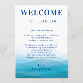 Välkomstkort för Ocean Wave Bröllop Brev och konti Program