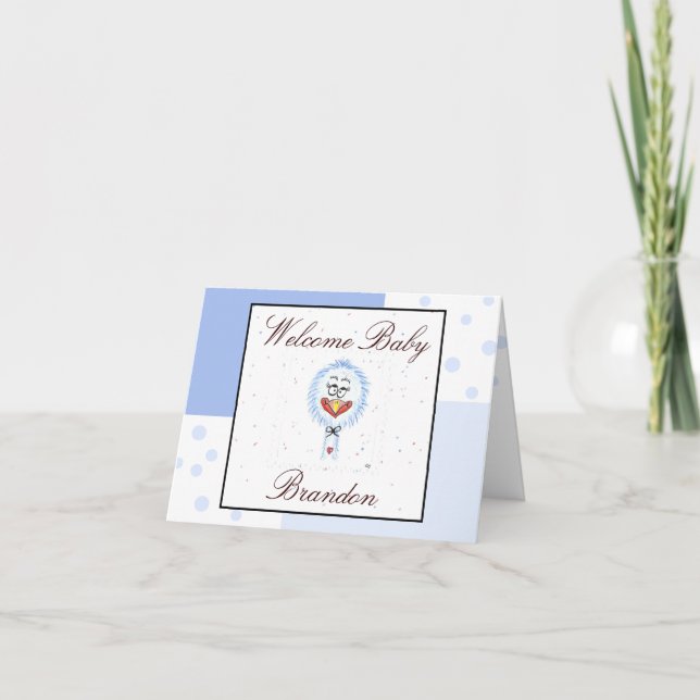 Välkomstkort för personlig Nyfödd bebis Tack Kort (Framsida)