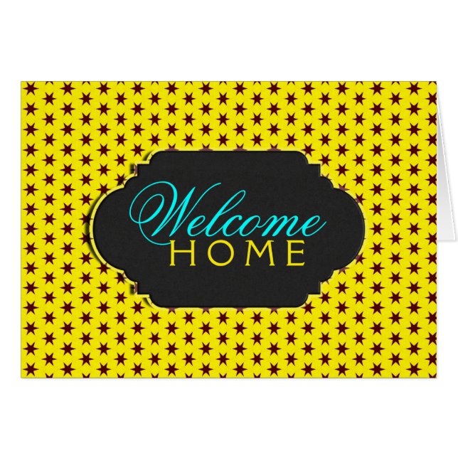 Välkomstkort för Retro Toppen Stars Välkommen hem  Hälsningskort (Framsidan Horizontal)