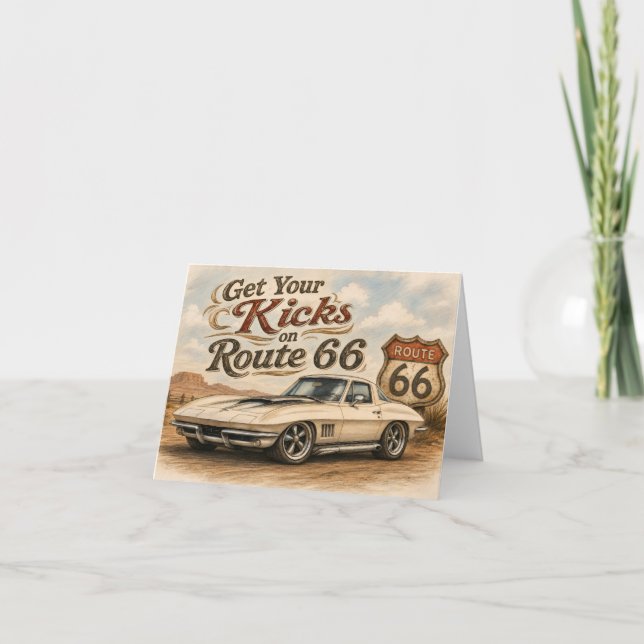 Välkomstkort för Route 66 Tack Kort (Framsida)