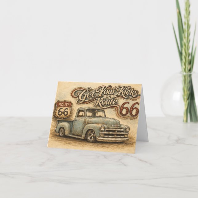 Välkomstkort för Route 66 Tack Kort (Framsida)