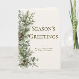 Välkomstkort för säsongen | Elegant Winter Botanic Kort