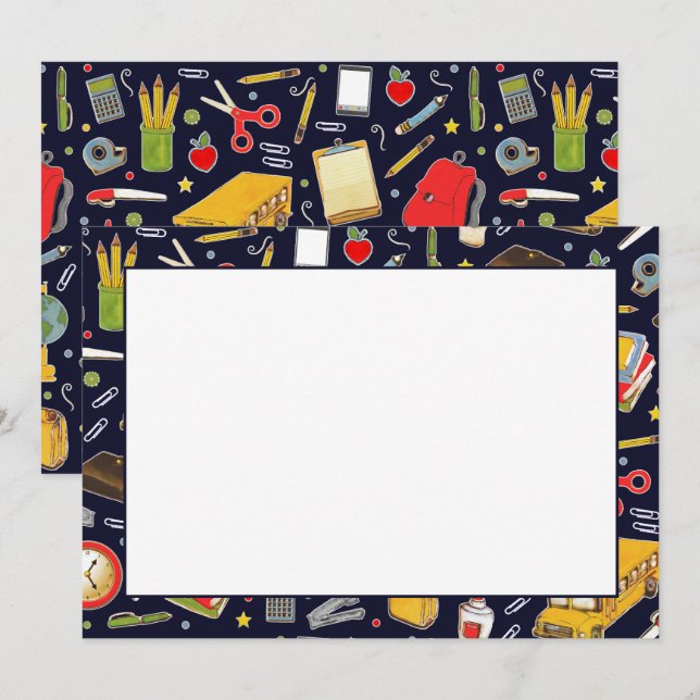 Välkomstkort för skolstarten tack kort (Fram/baksida)