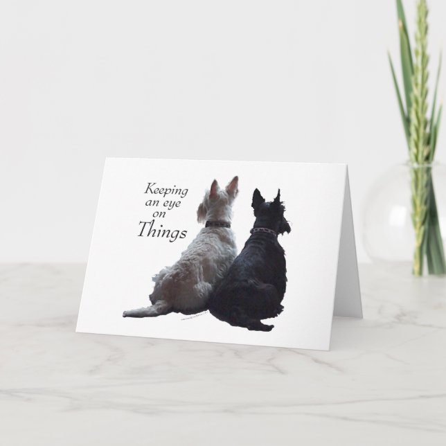 Välkomstkort för skotsk terrier kort (Framsida)
