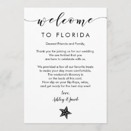 Välkomstkort för Starfish Bröllop Brev och kontine Program